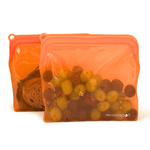 Reusable Silicone Freezer Bags - 2 Pack Large Orange