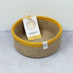 Jute Small Basket - Natural & Yellow