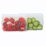 Reusable Silicone Food Bags - Set of 2 Small Clear Bags