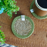 Seagrass & Jute Coaster - Green