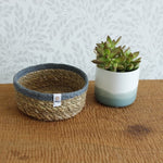 Seagrass & Jute Basket - Small, Natural/Grey