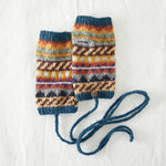 Wool Fingerless Gloves - Ocean Blue