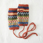 Wool Fingerless Gloves - Rust Orange