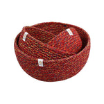 Recycled Cotton Bowel Set of 3 - Red & Multicoloured