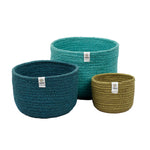 Jute Tall Basket Set - Ocean