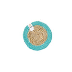 Seagrass & Jute Coaster - Turquoise