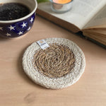 Seagrass & Jute Coaster - White