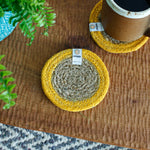 Seagrass & Jute Coaster - Yellow