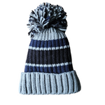 Warm Hat - Grey and Black Stripe