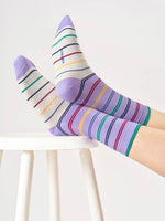 Bamboo Socks - Lavender Stripe - Size 4 - 7