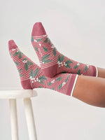 Thought Bamboo Socks - Rose Holly & Berries - Size 4 - 7
