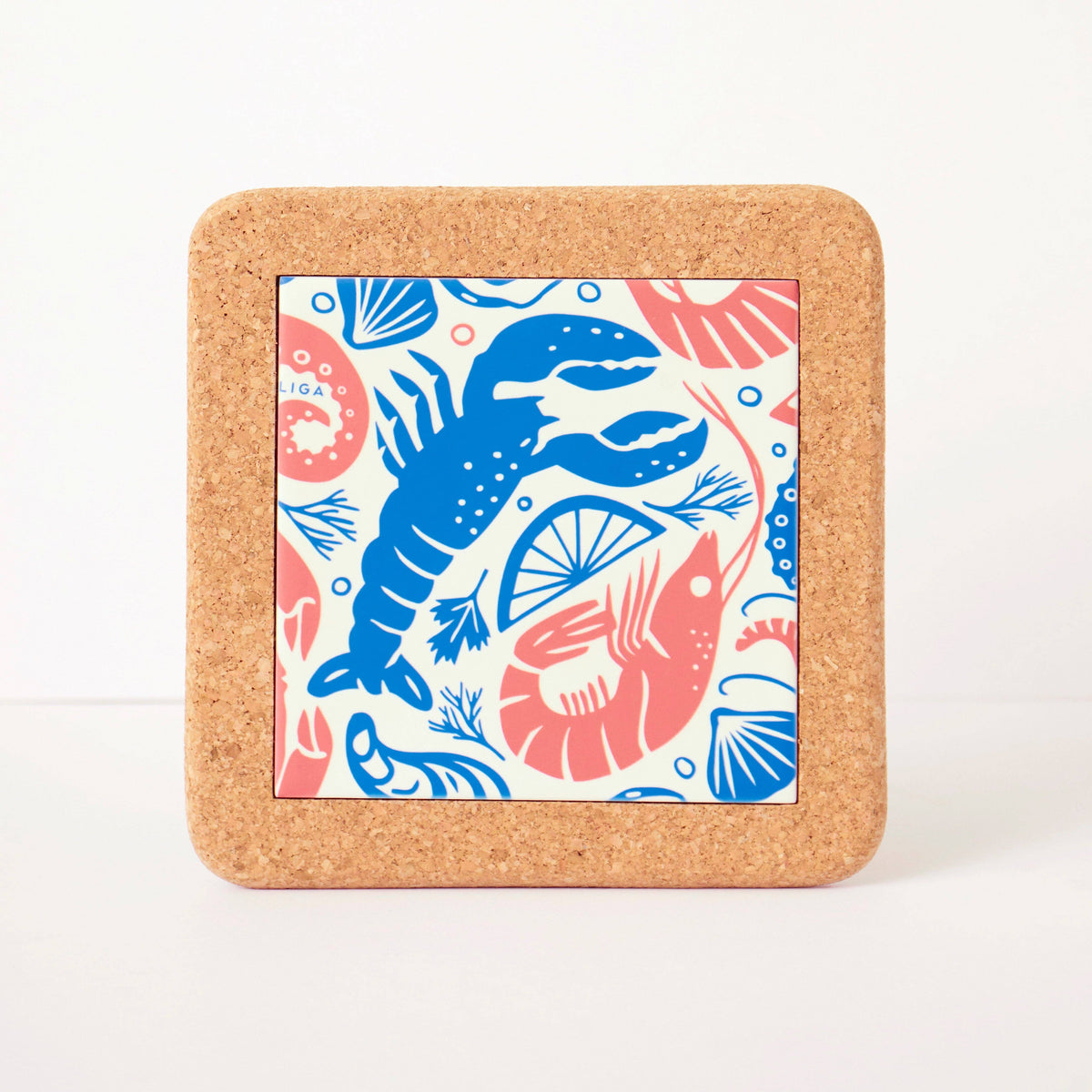 LIGA Cork & Tile Trivet – Seafood Platter | Handmade Portugal