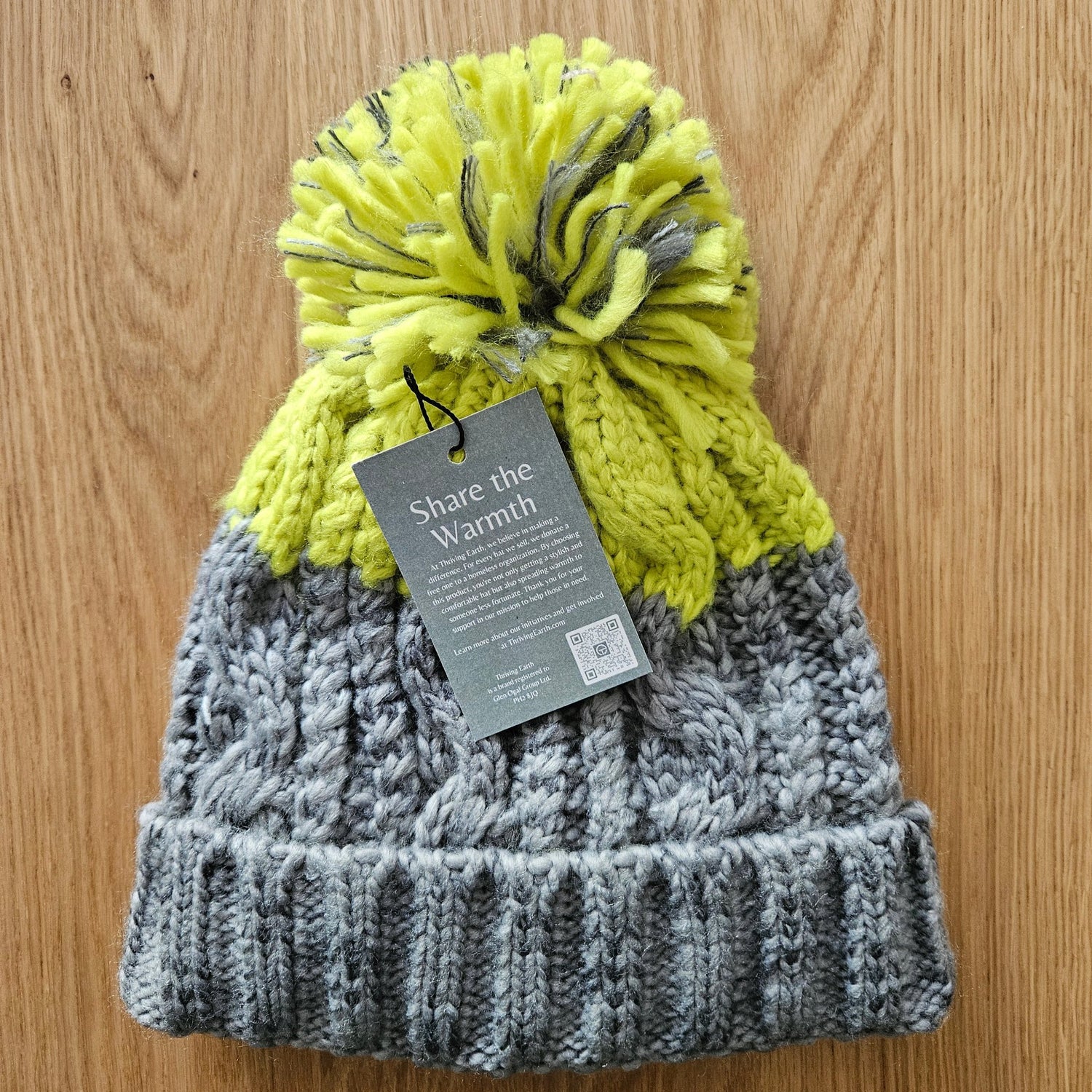 Warm Hat - Grey/Lime