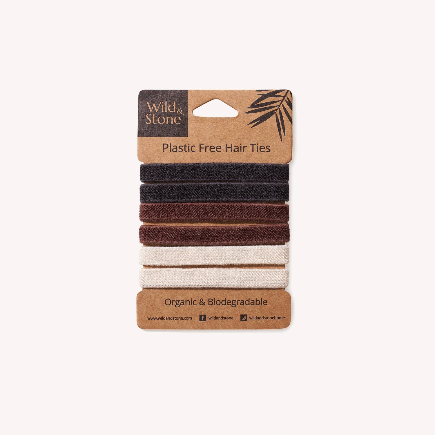 Hair Ties - Plastic Free - 6 Pack (Natural)