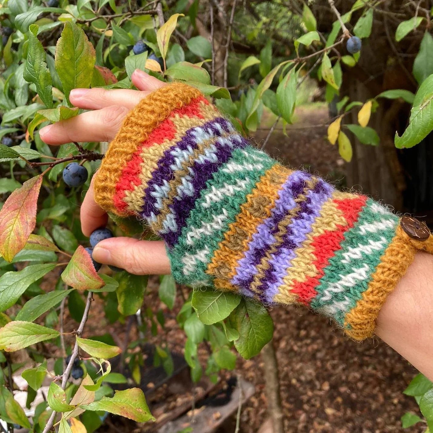 Wool Fingerless Gloves - Mustard Yellow