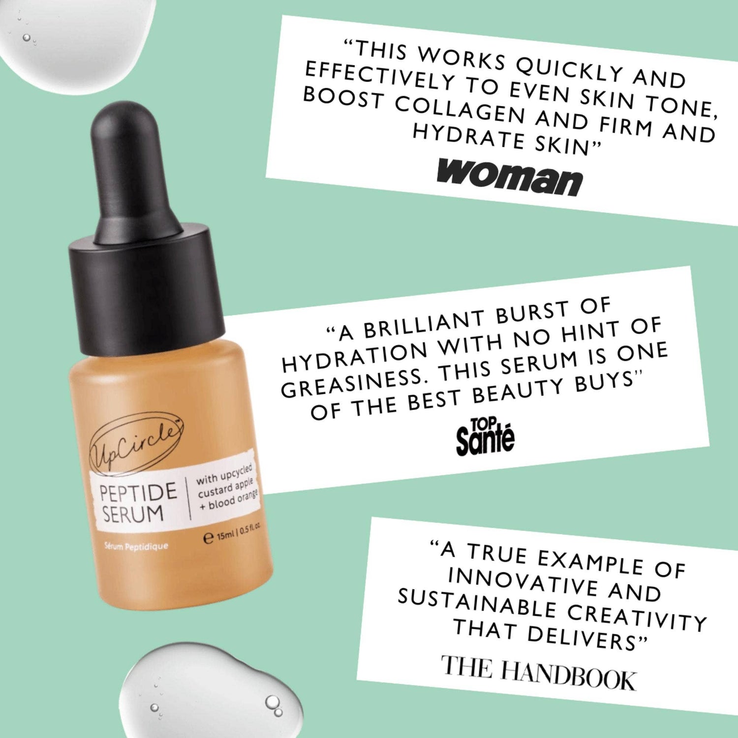 UpCircle Discovery Set - Cleansing Face Milk, Peptide Serum, Face Moisturiser
