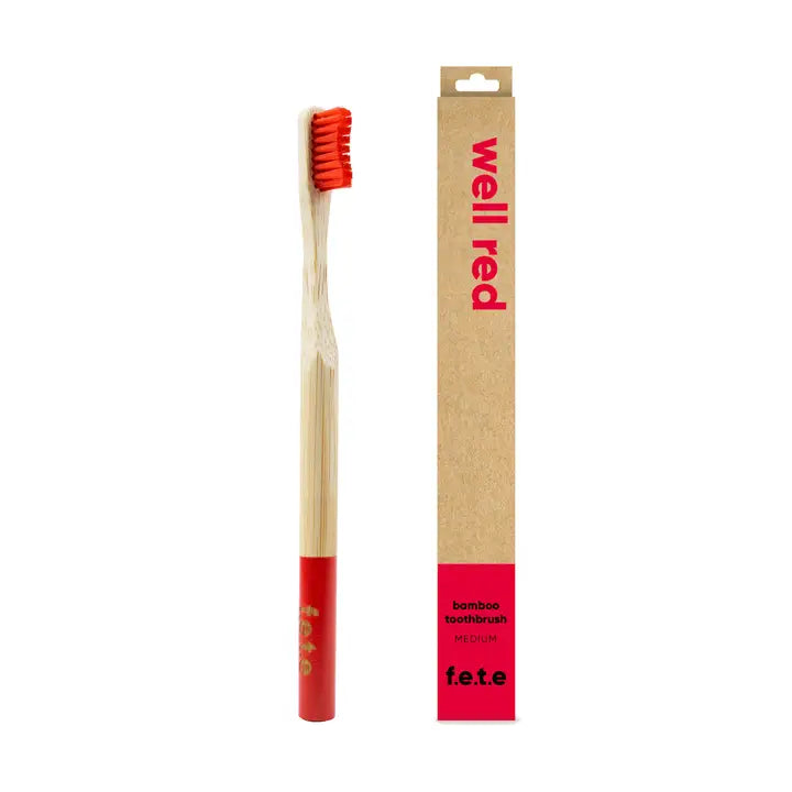 F.E.T.E Baboo Toothbrush - Red Medium