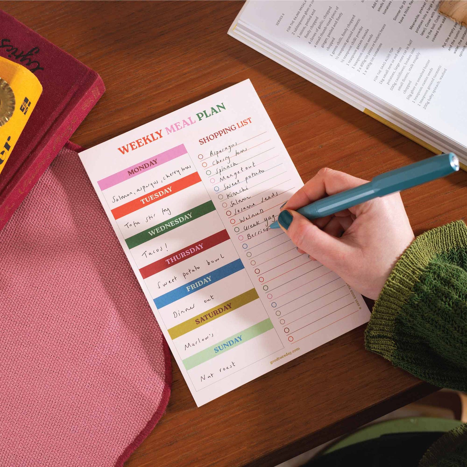 Good Tuesday Meal Planner & Shopping List Pad | Recycled A5 Planner