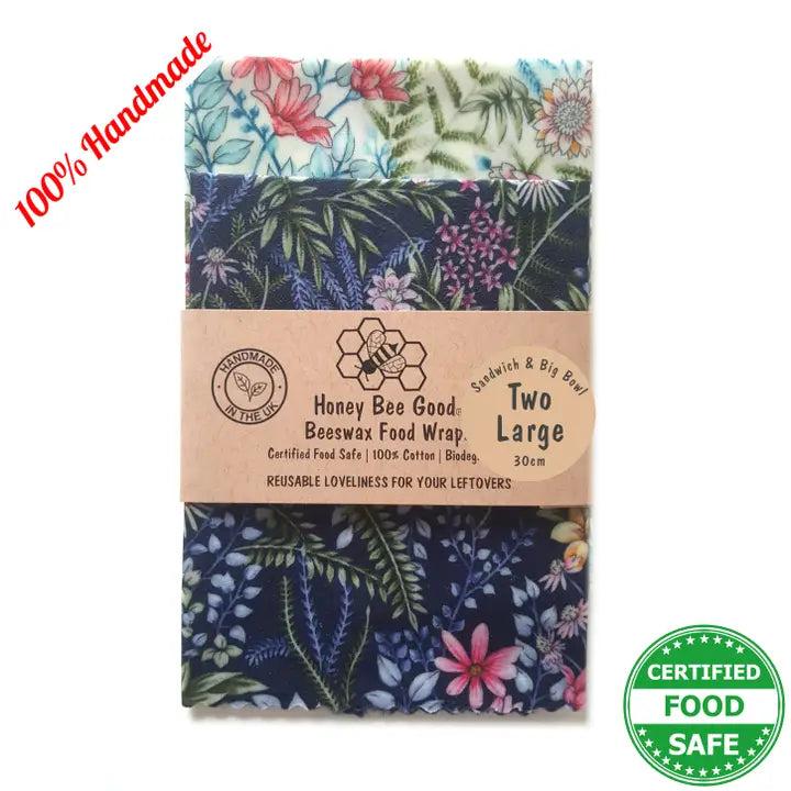 2 Large HANDMADE Beeswax - Botanical