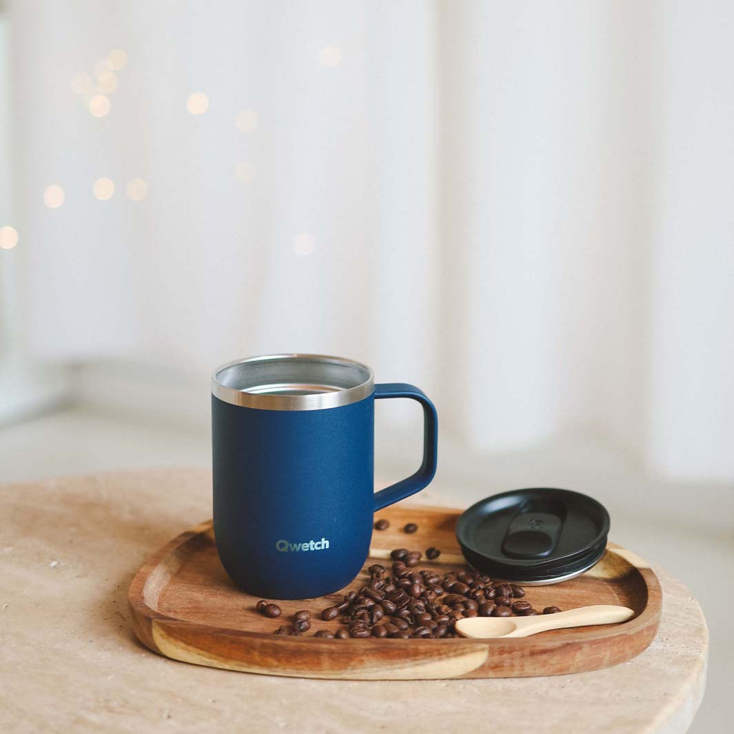 Qwetch Insulated Stainless Steel Mug 350ml - Granite Blue