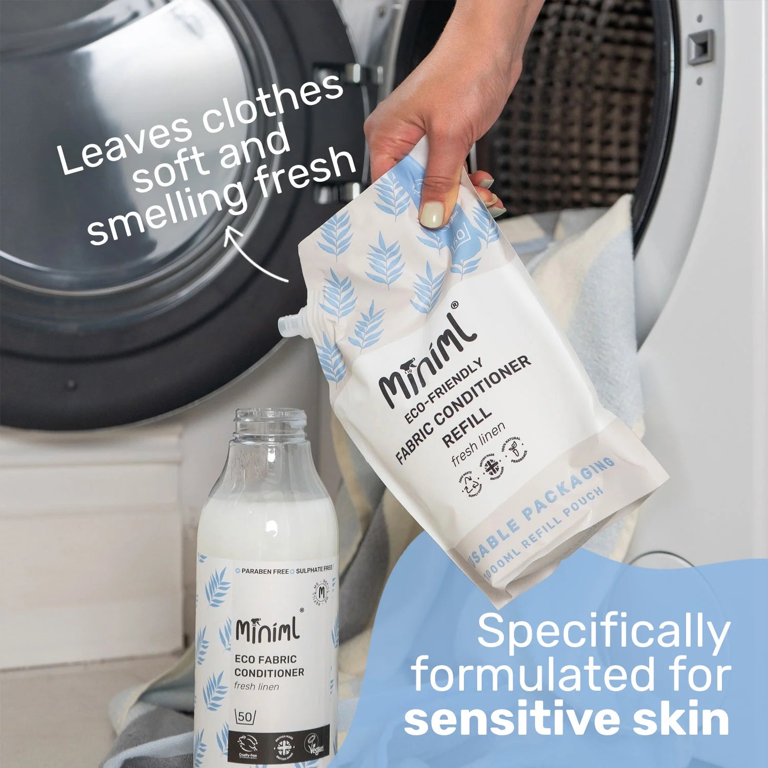 Miniml Fabric Conditioner Refill Pouch 1 Litre - Fresh Linen