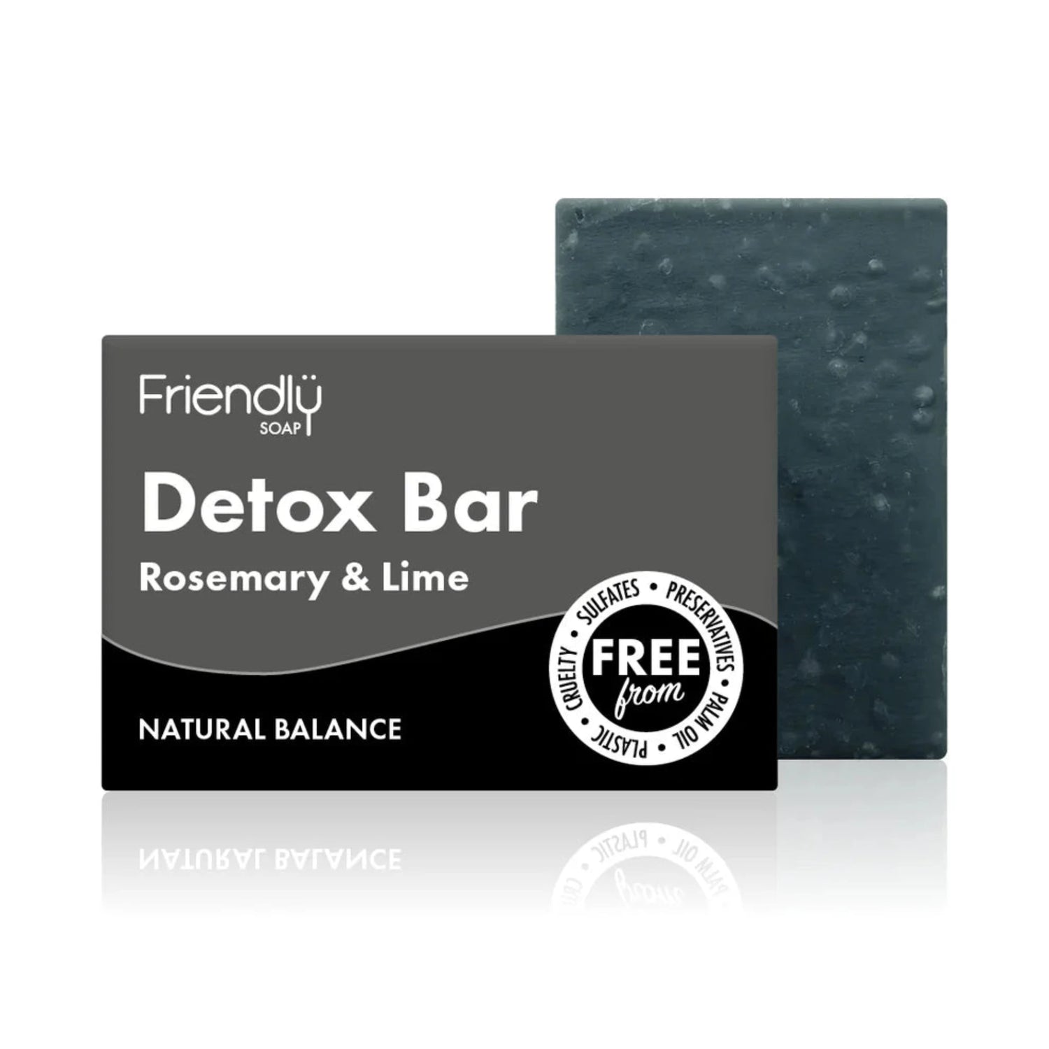 Friendly Soap - Detox Bar, Activated Charcoal Rosemary & Lime