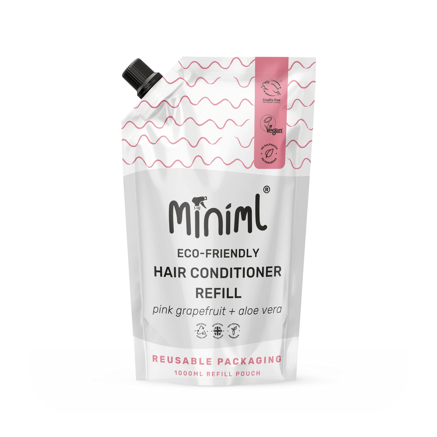 Miniml Hair Conditioner Refill Pouch 1 Litre - Pink Grapefruit & Aloe Vera