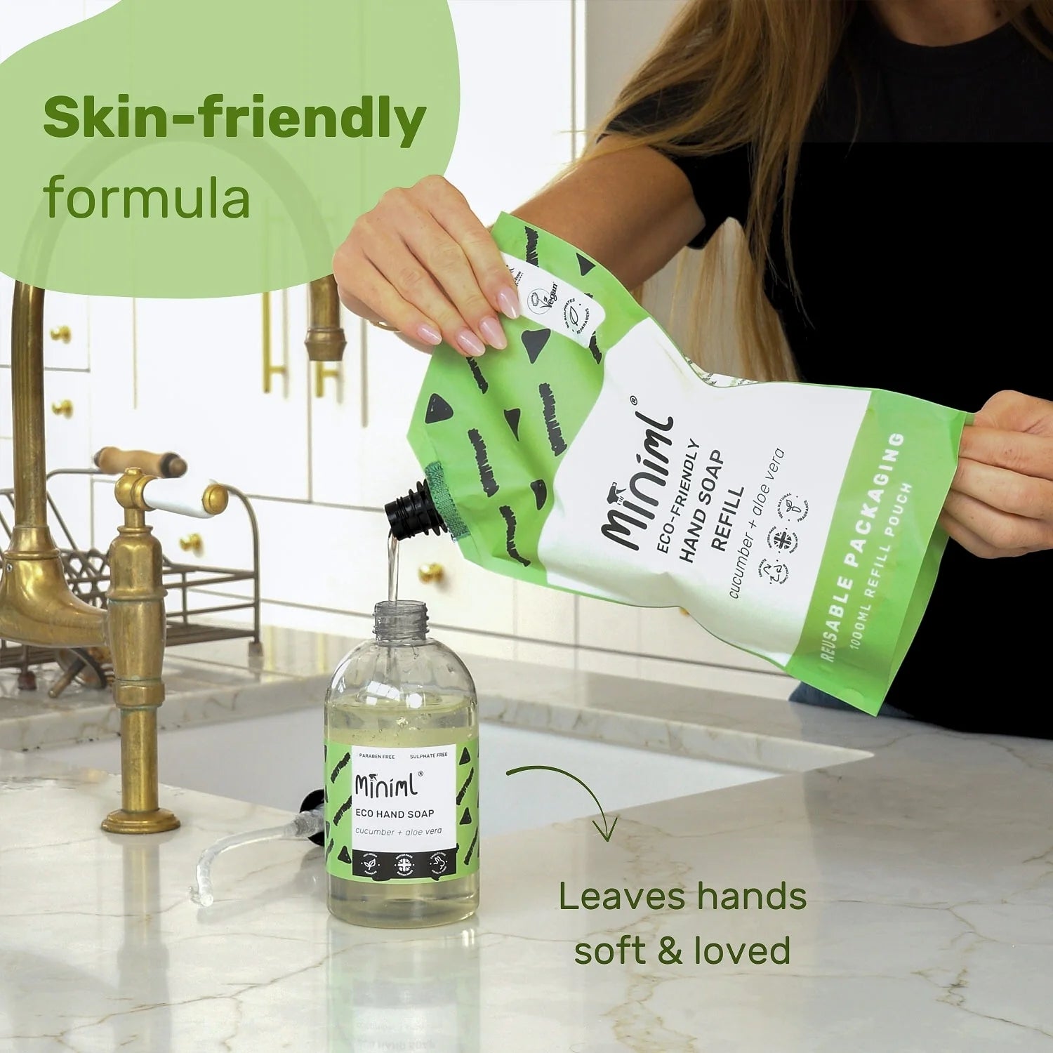 Miniml Hand Soap Refill Pouch 1 Litre - Cucumber & Aloe Vera