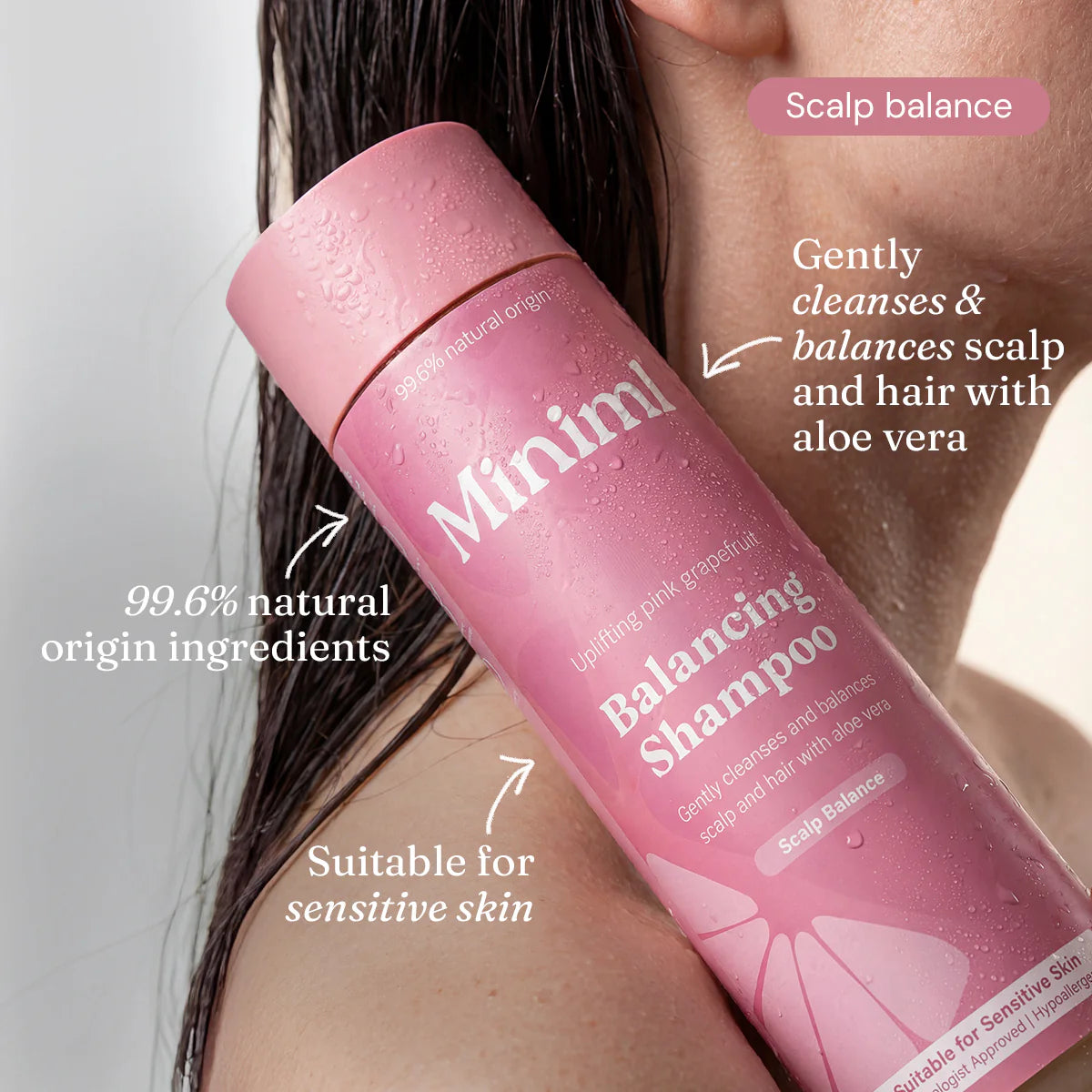 Miniml Balancing Shampoo - Uplifting Pink Grapefruit - 400ml PET Bottle