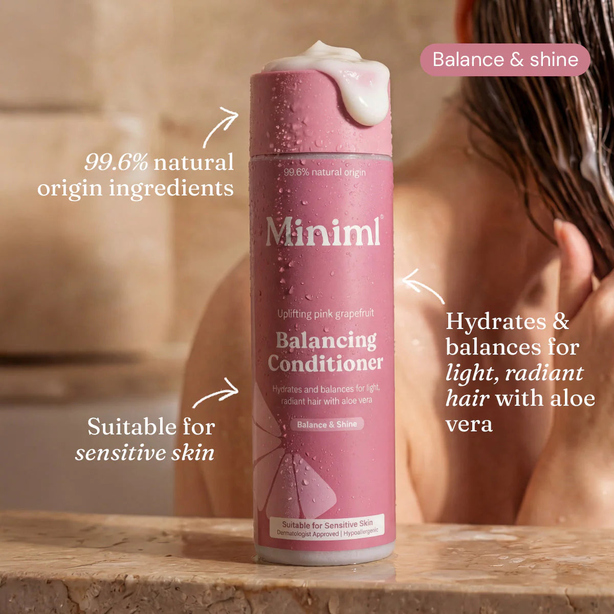 Miniml Balancing Conditioner - Uplifting Pink Grapefruit - 400ml PET Bottle