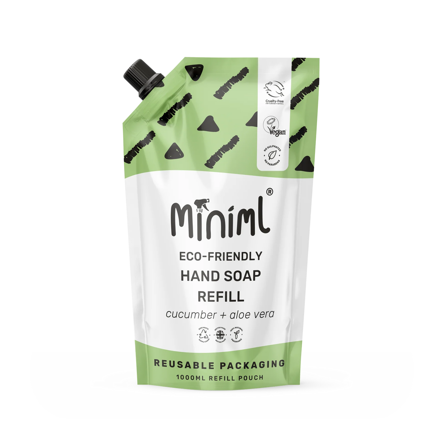 Miniml Hand Soap Refill Pouch 1 Litre - Cucumber & Aloe Vera