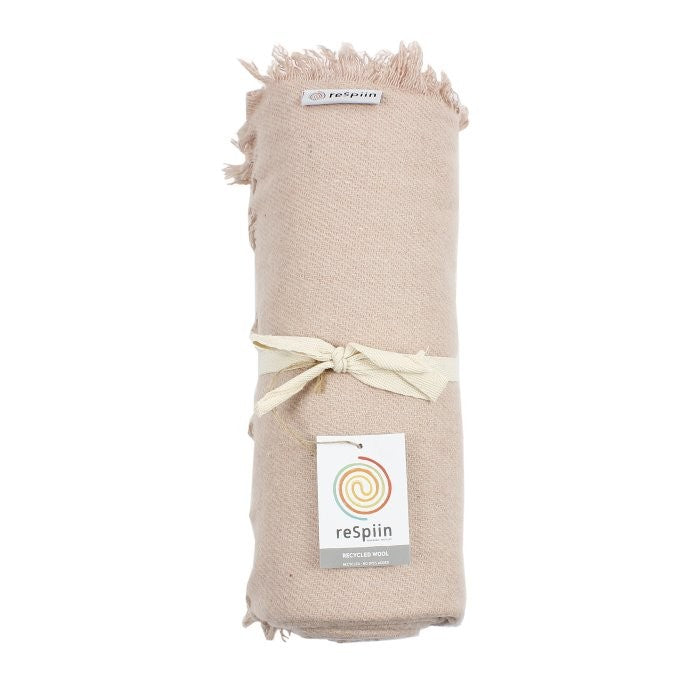 Recycled Wool Blanket/Throw - Dusky Blush