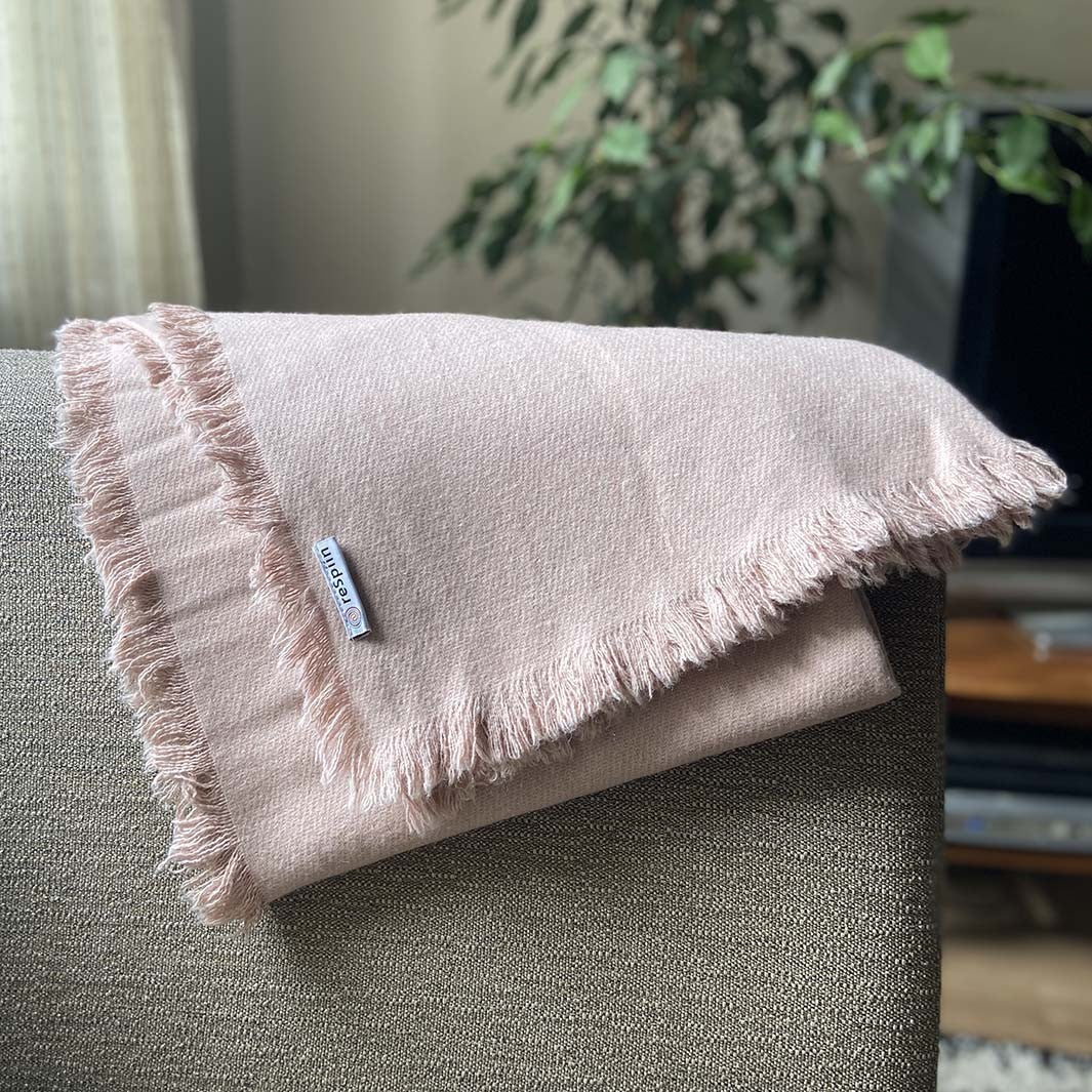 Recycled Wool Blanket/Throw - Dusky Blush