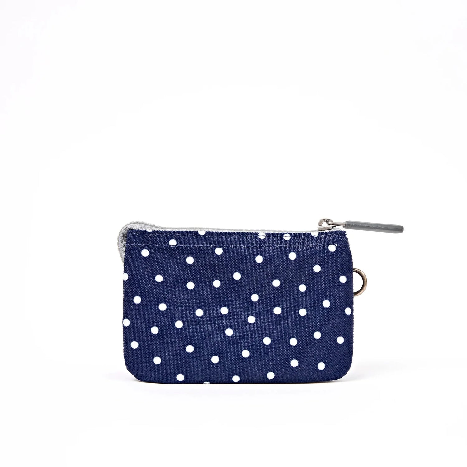ROKA Carnaby Small Wallet Recycled Canvas - Navy Polka Dot