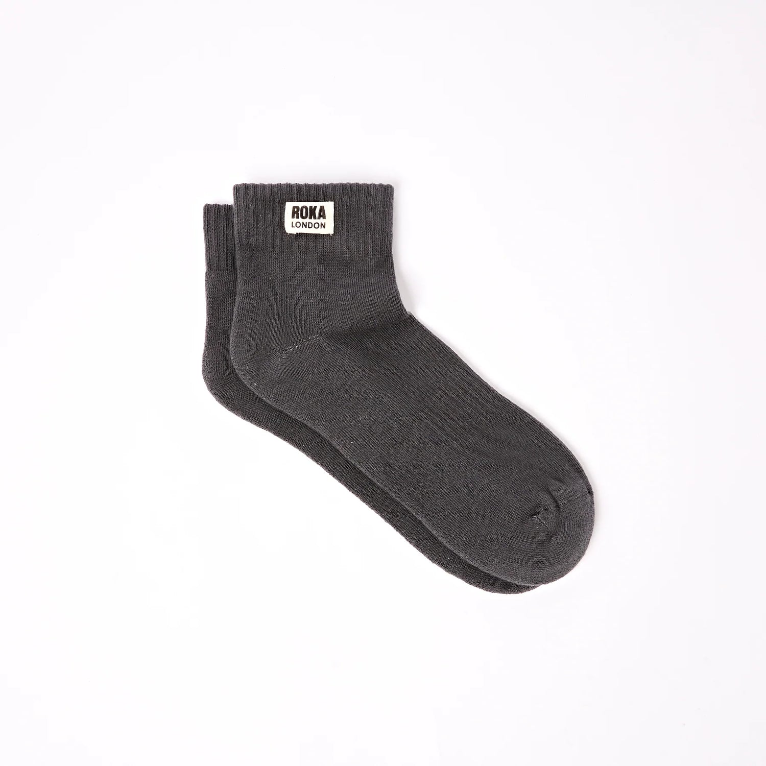 ROKA Wembley Ankle Socks - Faded Black - Size UK 6-12