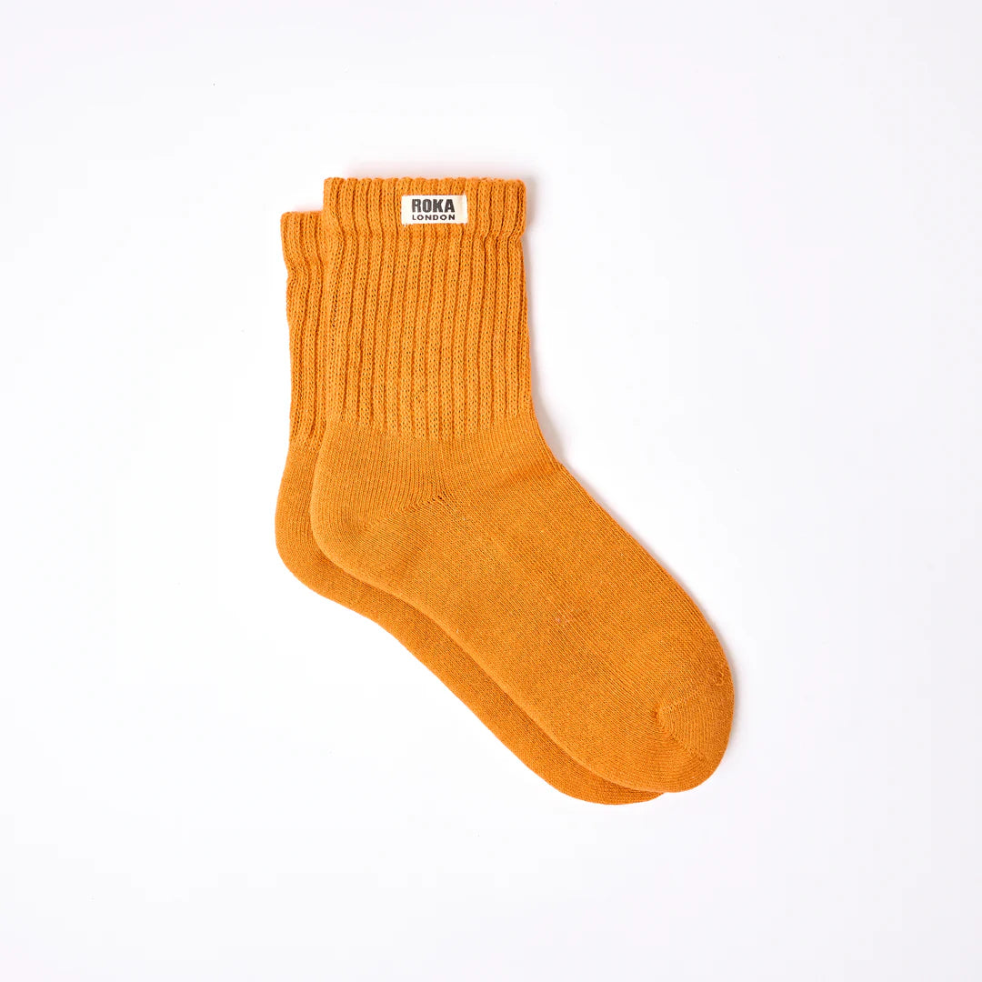 ROKA Windsor Crew Socks - Burnt Orange - Size UK 6-12