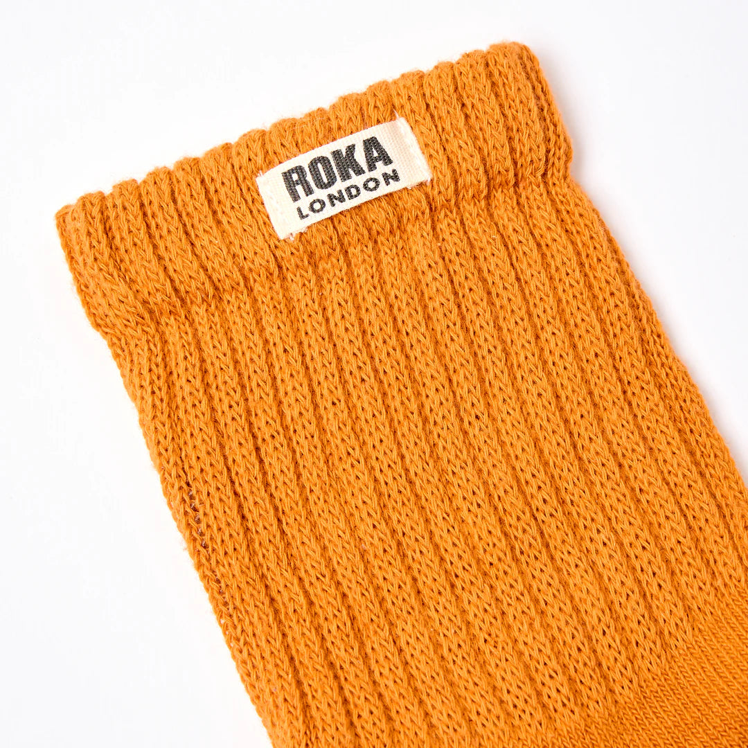 ROKA Windsor Crew Socks - Burnt Orange - Size UK 6-12