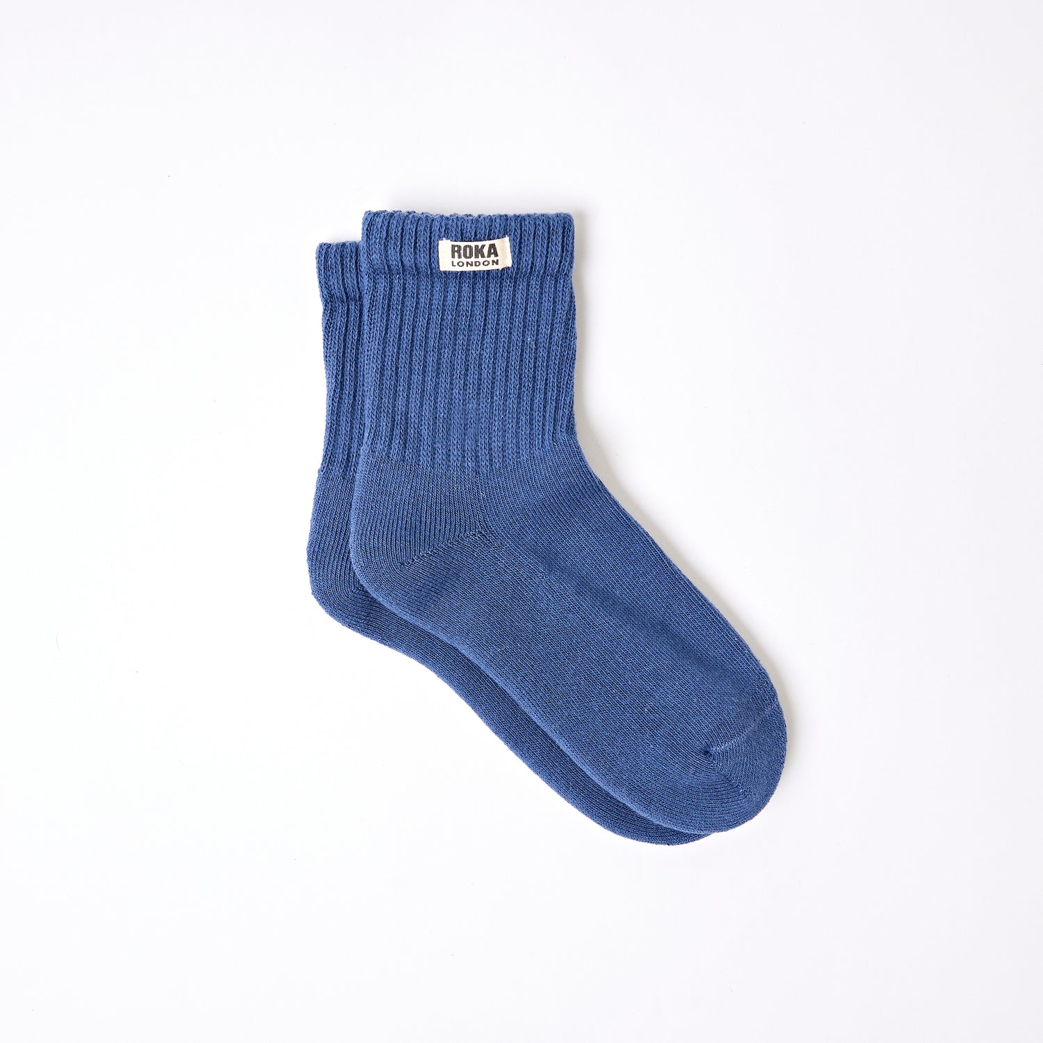 ROKA Windsor Crew Socks - Costal Blue - Size UK 3-8