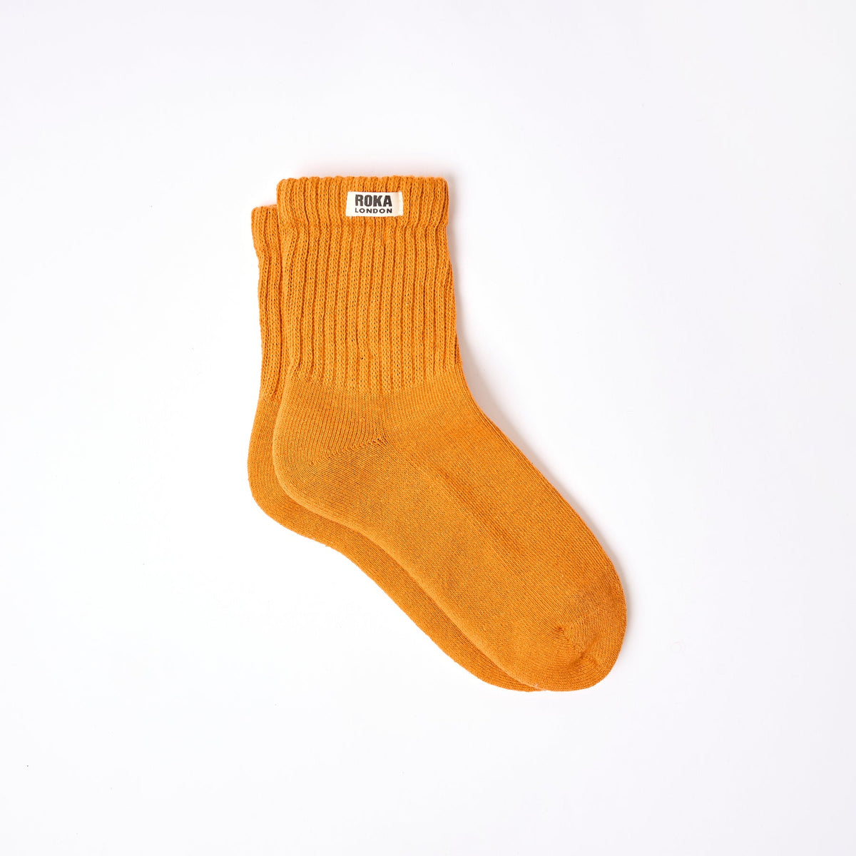 ROKA Windsor Crew Socks - Burnt Orange - Size UK 3-8