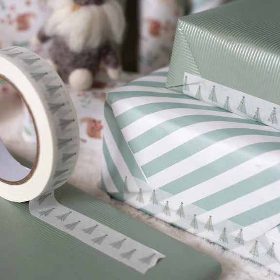 Paper Tape 24mm - Green Christmas Tree