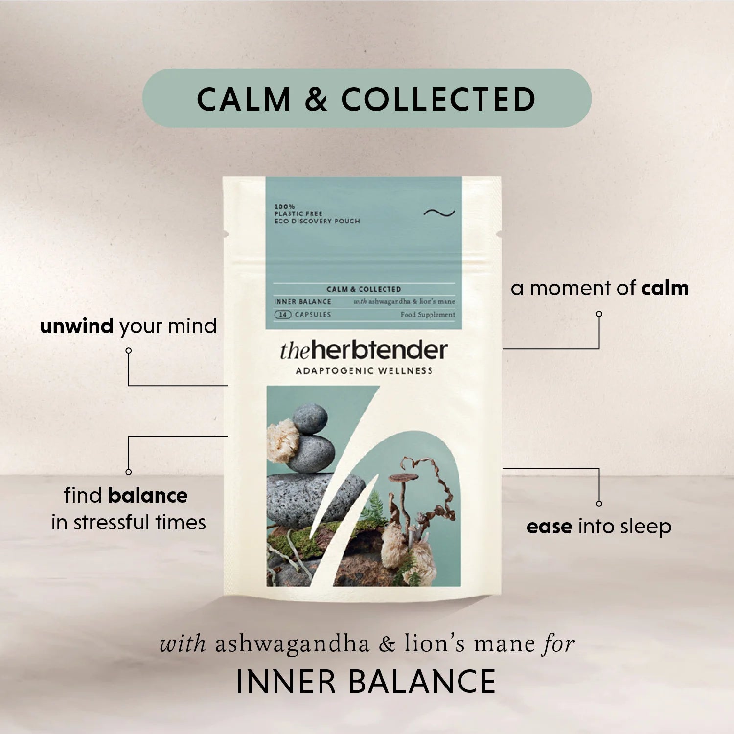 The Herbtender Calm & Collected - 14 Capsule Discovery Pouch