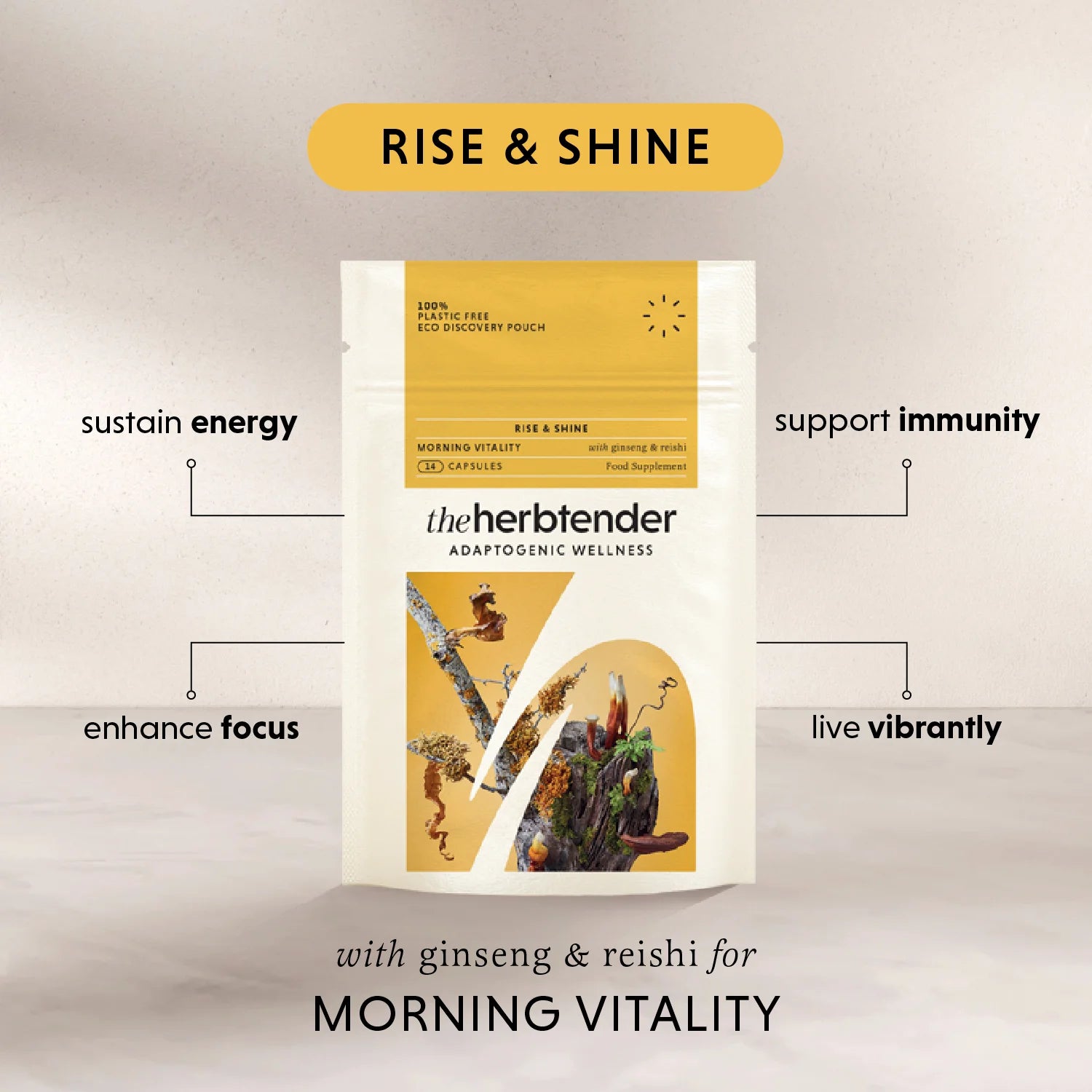 The Herbtender Rise & Shine - 14 Capsule Discovery Pouch