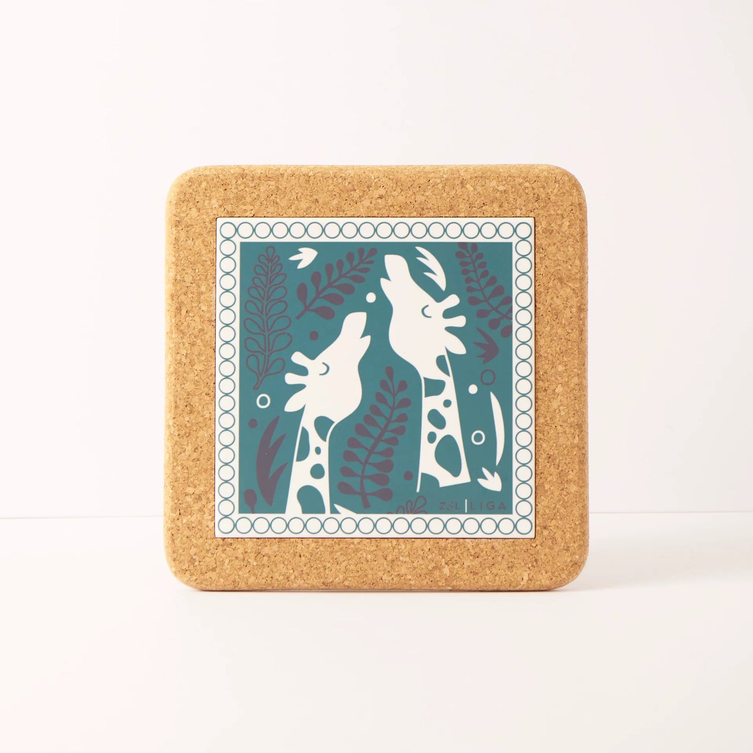 Cork & Tile Trivet - Giraffes