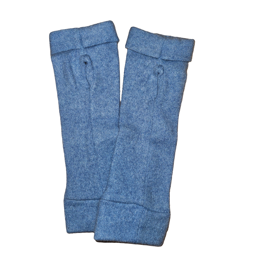 Turtle Doves Cashmere Fingerless Gloves - Light Blue