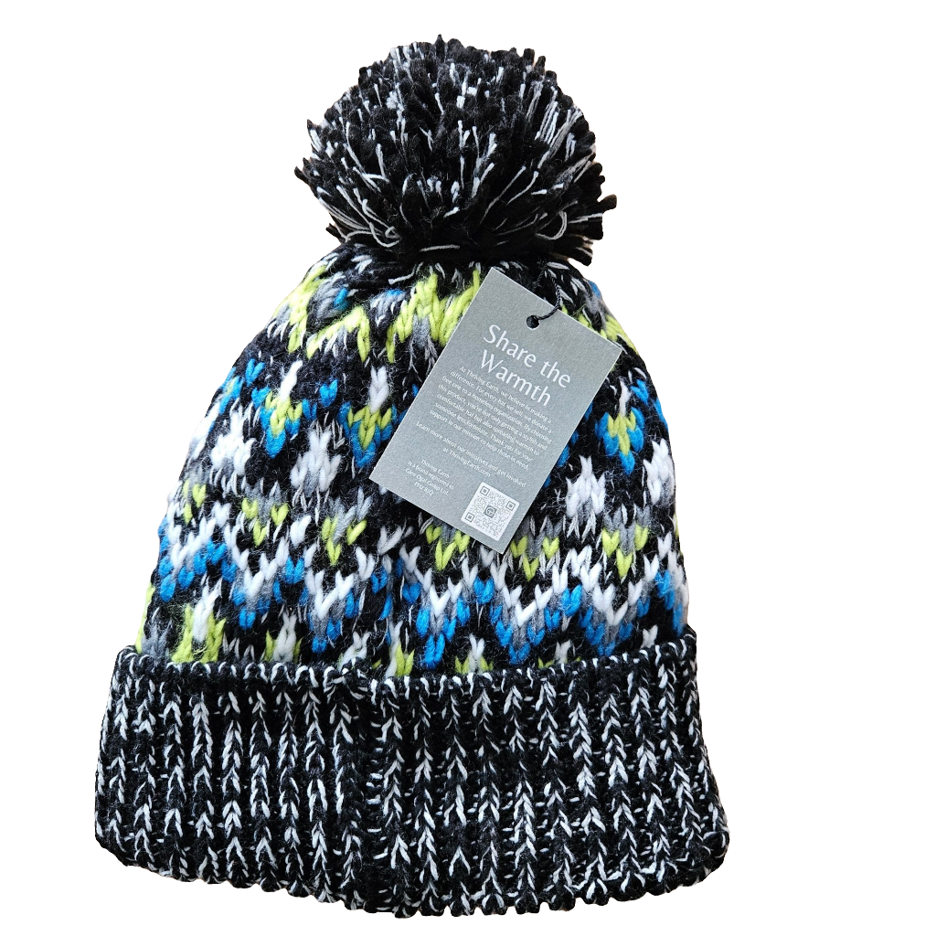 Warm Hat - Black/Green/Blue