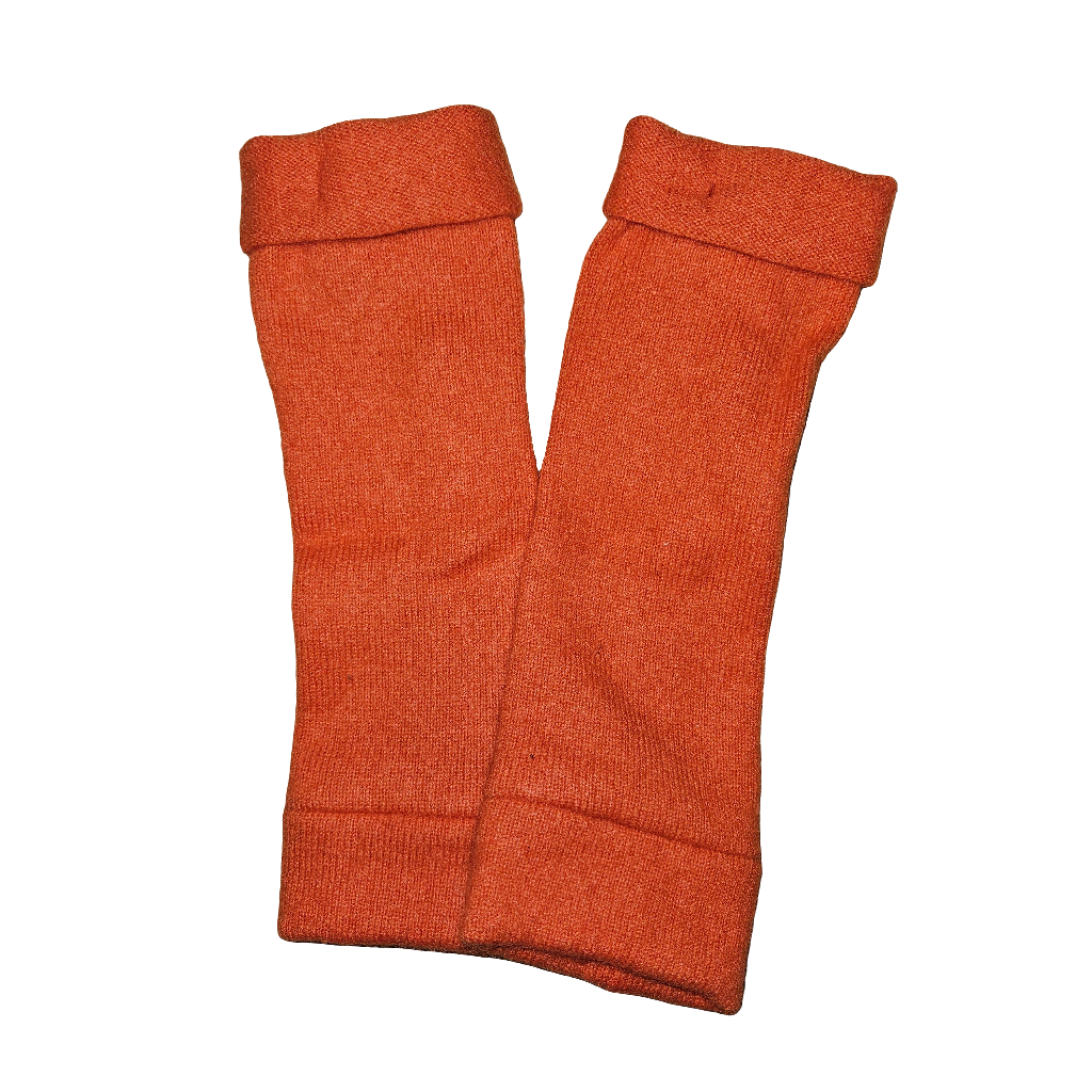 Turtle Doves Cashmere Fingerless Gloves - Orange