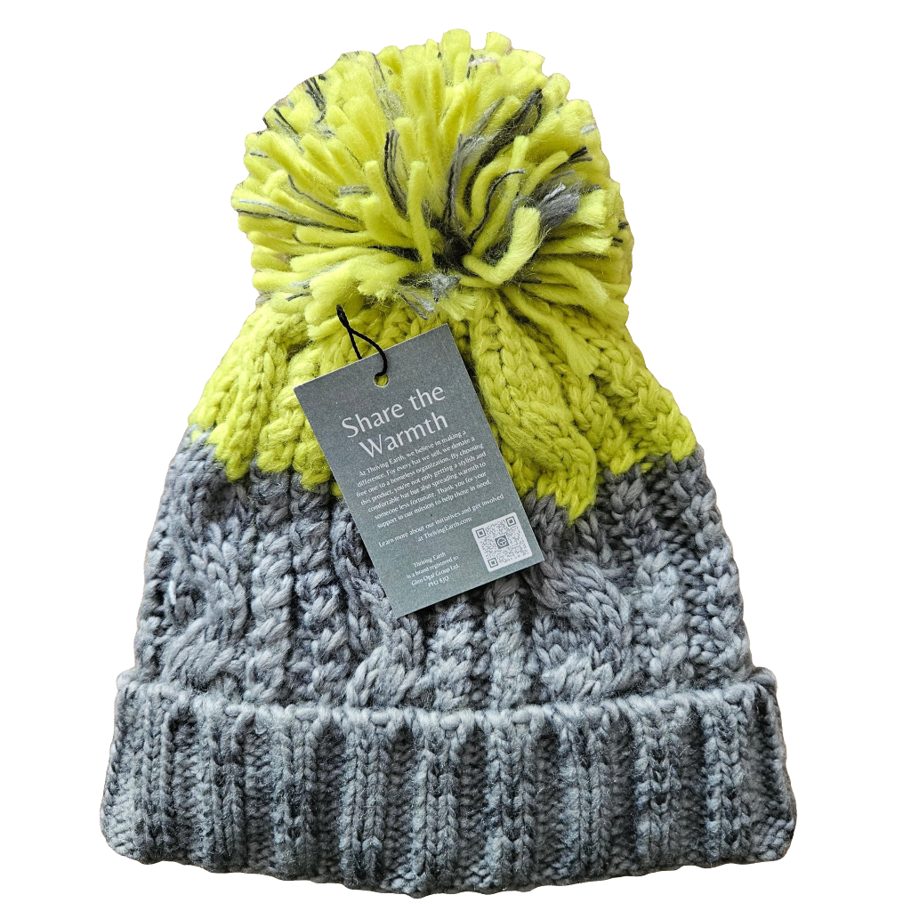 Warm Hat - Grey/Lime