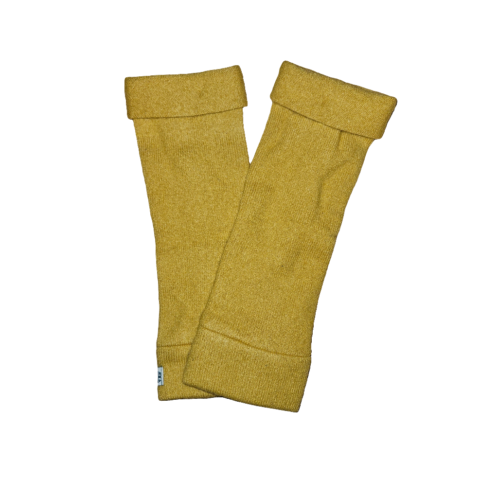 Turtle Doves Cashmere Fingerless Gloves - Mustard