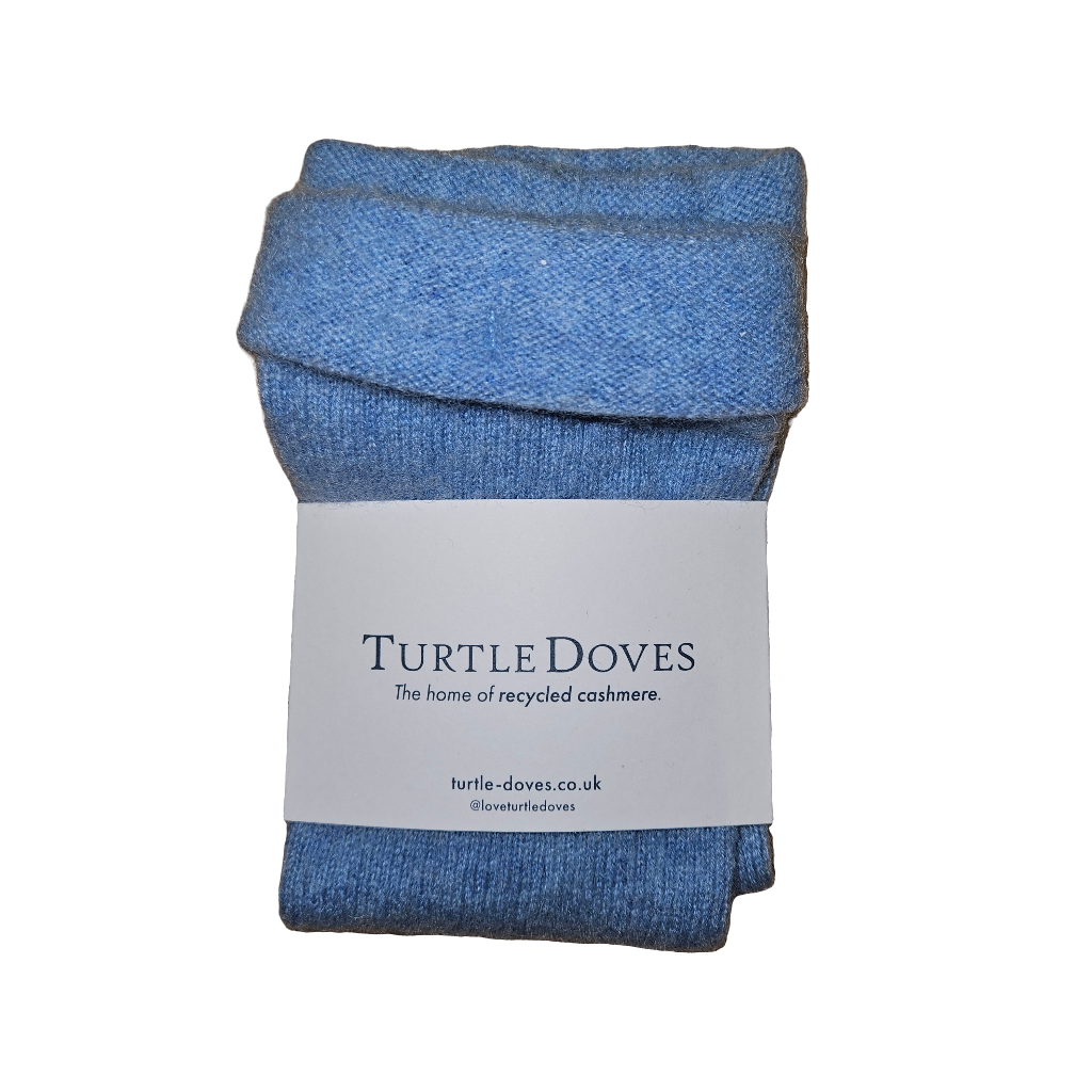 Turtle Doves Cashmere Fingerless Gloves - Light Blue