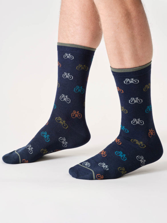 Thought Bamboo Socks - Multi Bike - Size 7 - 11